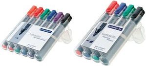 Staedtler 356 WP6 evidenziatore 6 pz Nero, Blu, Verde, Arancione, Rosso, Viola (Staedtler Lumocolor Flipchart Marker Bullet Tip