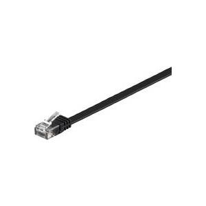 MicroConnect - Netzwerkkabel - RJ-45 (M) bis RJ-45 (M) - 15 m - UTP - CAT 6 - geformt, flach - Schwarz