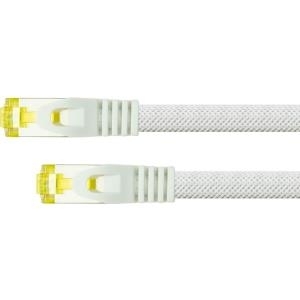 Python Series RJ45 Patchkabel mitCat.7 Rohkabel - Rastnasenschutz (RNS) und Nylongeflecht - S/FTP - PiMF - halogenfrei - 500MHz - OFC - weiß - 0,25m (8070PY-003W)