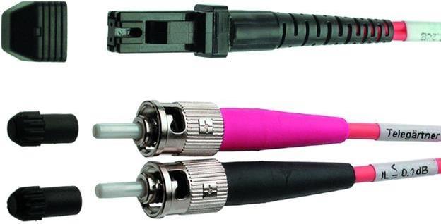 Telegärtner - Patch-Kabel - MT-RJ Multimodus (M) bis ST multi-mode (M) - 2 m - Glasfaser - 50/125 Mikrometer - halogenfrei - orange