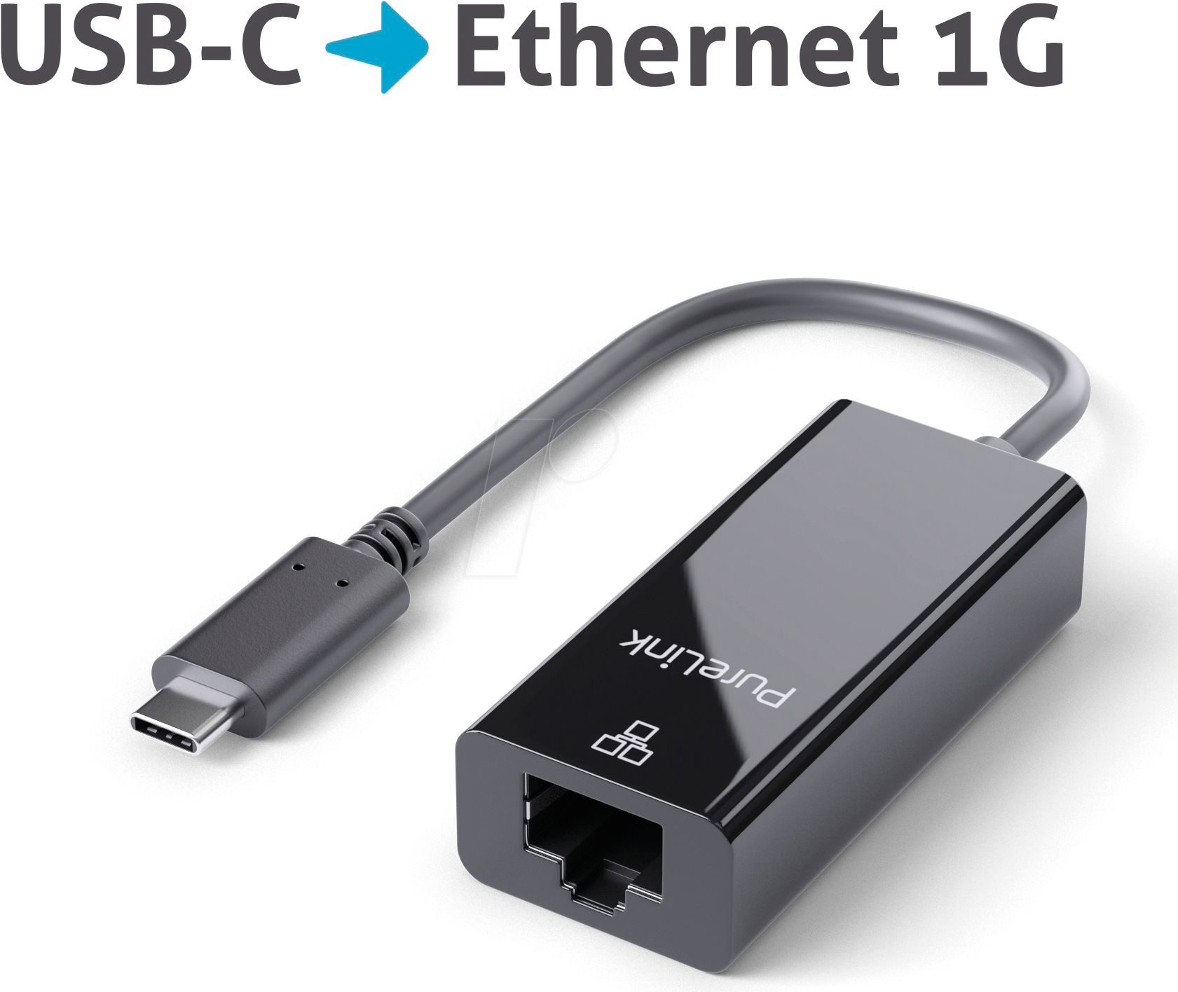 Adattatore PureLink da USB-C a Ethernet - Gigabit 1000Mbps - iSeries - nero - 0.10