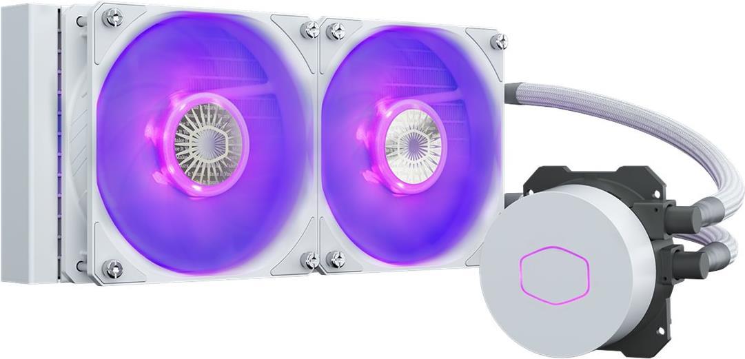 DISS A LIQUIDO COOLER MASTER MLW-D24M-A18PC-RW ML240L V2 WHITE RGB INTEL 1200/2066 AMD AM3/AM4 2x120x120x25 15DBA 1800 RPM