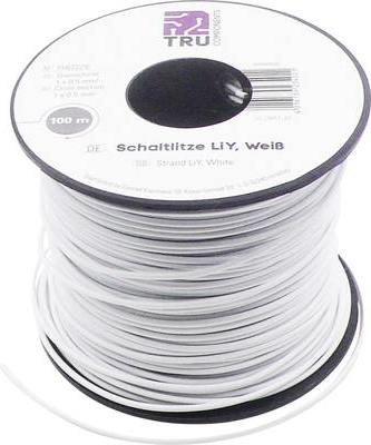 TRU COMPONENTS 1567228 Litze LiY 1 x 0.50 mm² Weiß 100 m (1567228)