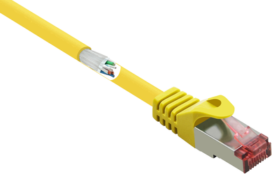 Renkforce RF-5276304 Cavo di rete RJ45, cavo patch CAT 6 S/FTP 5,00 m giallo con protezione per il naso bloccabile, contatti a