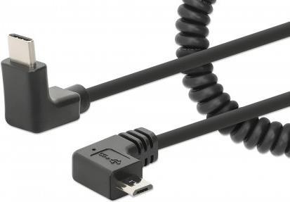 Manhattan 356244 cavo USB 1 m USB C Micro-USB B Nero (USB-C TO MICRO-USB CABLE 1M- - CURLY MALE/MALE BLACK USB 2.0)