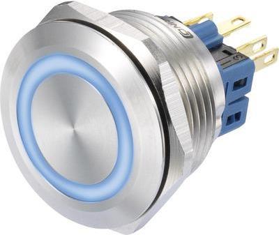Conrad Drucktaster 250 V/AC 3 A 1 x Ein/(Ein) GQ28-11E/B/12V IP65 tastend 1 St. (GQ28-11E/B/12V)