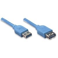 Manhattan SuperSpeed USB Extension Cable - USB-Verlängerungskabel - USB Type A (M) bis USB Type A (W) - USB 3.0 - 1 m - geformt - Blau
