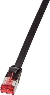 LogiLink SlimLine - Patch-Kabel - RJ-45 (M) bis RJ-45 (M) - 1 m - U/FTP, PiMF - CAT 6a - geformt, ohne Haken, flach - Schwarz