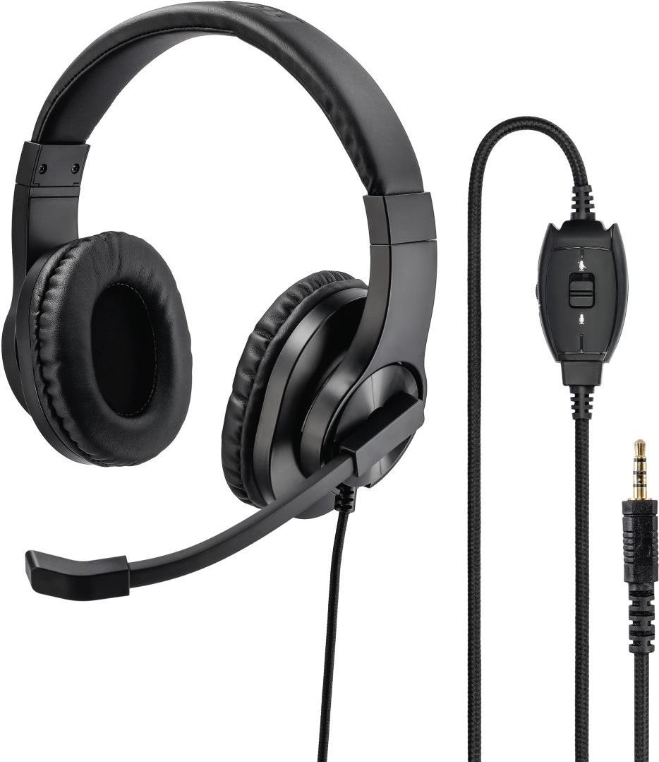 Hama HS-P350 Auricolare Cablato A Padiglione Giocare Nero (PC Office Stereo Headset BLK - Hama HS-P350 PC Office Stereo Headset