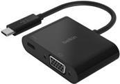 Belkin USB-C to VGA + Charge Adapter - Videoschnittstellen-Converter - VGA / USB - USB-C (M) bis HD-15 (VGA), USB-C (nur Spannung) (W) - Schwarz - 1080p-Unterstützung, USB Power Delivery (60W)