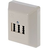 Rutenbeck TAE Anschlussdose, TAE 2x6/6 NF/F, Aufputz, perlweiß RAL 1013 (10310110)