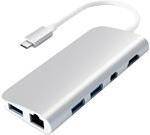Satechi Aluminum Type-C Multimedia Adapter - Docking Station - USB-C - Mini DP - GigE (ST-TCMM8PAS)