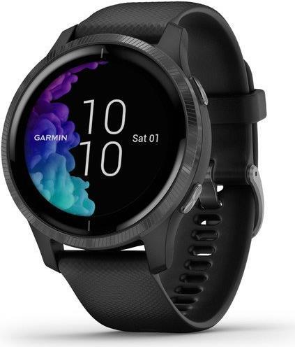 Garmin Venu - Schwarz - Sportuhr mit Band - Silikon - slate - Bandgröße 125-190 mm - Anzeige 3 cm (1.2) - Bluetooth, Wi-Fi, NFC, ANT+ - 46.3 g