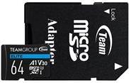 Flash card Micro-SD 64GB-XC Team Elite A1 V30 - Micro SD (TEAUSDX64GIV30A103)