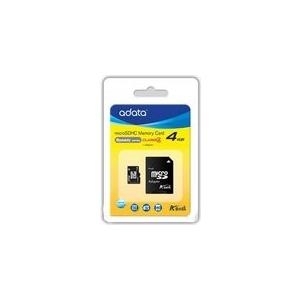 ADATA - Flash-Speicherkarte (microSDHC/SD-Adapter inbegriffen) - 4GB - Class 4 - microSDHC (AUSDH4GCL4-RA1)
