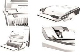 Fellowes lowes Lyra 3 in 1 Binding Centre DD 300 fogli Grigio, Bianco (Fellowes Lyra Manual 3 in 1 Binding Centre Comb Binding