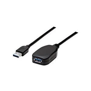 Manhattan SuperSpeed USB Active Extension Cable - USB-Verlängerungskabel - USB Type A (M) bis USB Type A (W) - USB 3.0 - 5 m - aktiv, geformt - Schwarz