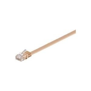 MicroConnect - Netzwerkkabel - RJ-45 (M) bis RJ-45 (M) - 25 cm - UTP - CAT 6 - geschirmt, flach - hellbraun