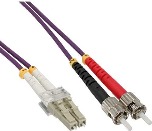 Cavo duplex in fibra ottica - LC-ST - 50-125 - OM4 - 3 m