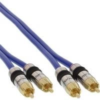 InLine Premium - Audiokabel - RCA (M) - RCA (M) - 50cm - doppelt abgeschirmtes Koaxialkabel - Blau (89750P)