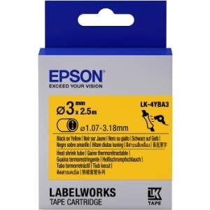 Epson LK-4YBA3 - Schrumpfschlauch - Schwarz auf Gelb - Roll (3 cm x 2,5 m) 1 Rolle(n) - für LabelWorks LW-1000P, LW-300, LW-300L, LW-400, LW-400L, LW-400VP, LW-600P, LW-700, LW-900P (C53S654905)