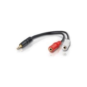 C2G Value Series Y-Cable - Audio-Adapter - 26 AWG - Mini-Phone Stereo 3,5 mm (M) - bis - RCA (W) - abgeschirmt - Schwarz (80137)