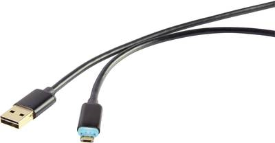 Renkforce USB 2.0 Kabel [1x USB 2.0 Stecker A - 1x USB 2.0 Stecker Micro-B] 1.50 m Schwarz beidseitig verwendbarer Steck (RF-4731105)