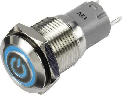 Conrad Drucktaster 48 V/DC 2 A 1 x Aus/(Ein) LAS2GQF-11ET/B/12V/S/P IP65 tastend 1 St. (LAS2GQF-11ET/B/12V/S/P)