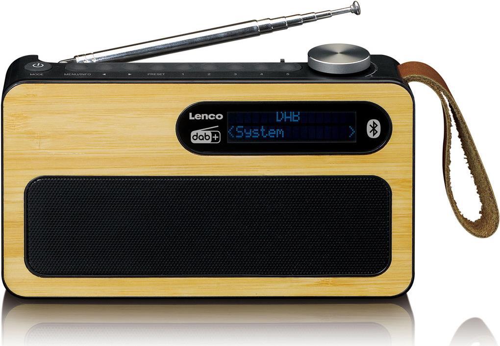 Radio FM portatile DAB Lenco PDR-040 Bamboo con BT nera