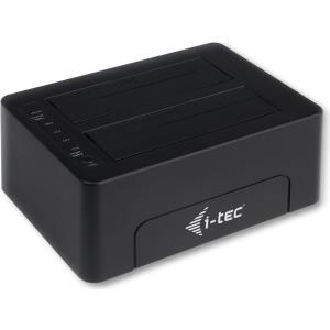 I-TEC USB 3.0 HDD Dualdock fuer 6,4 cm 2.5 und 8,9 cm 3.5 SATA HDD SSD, mit Klonfunktion und externem Netzadapter (U3CLONEDOCK)