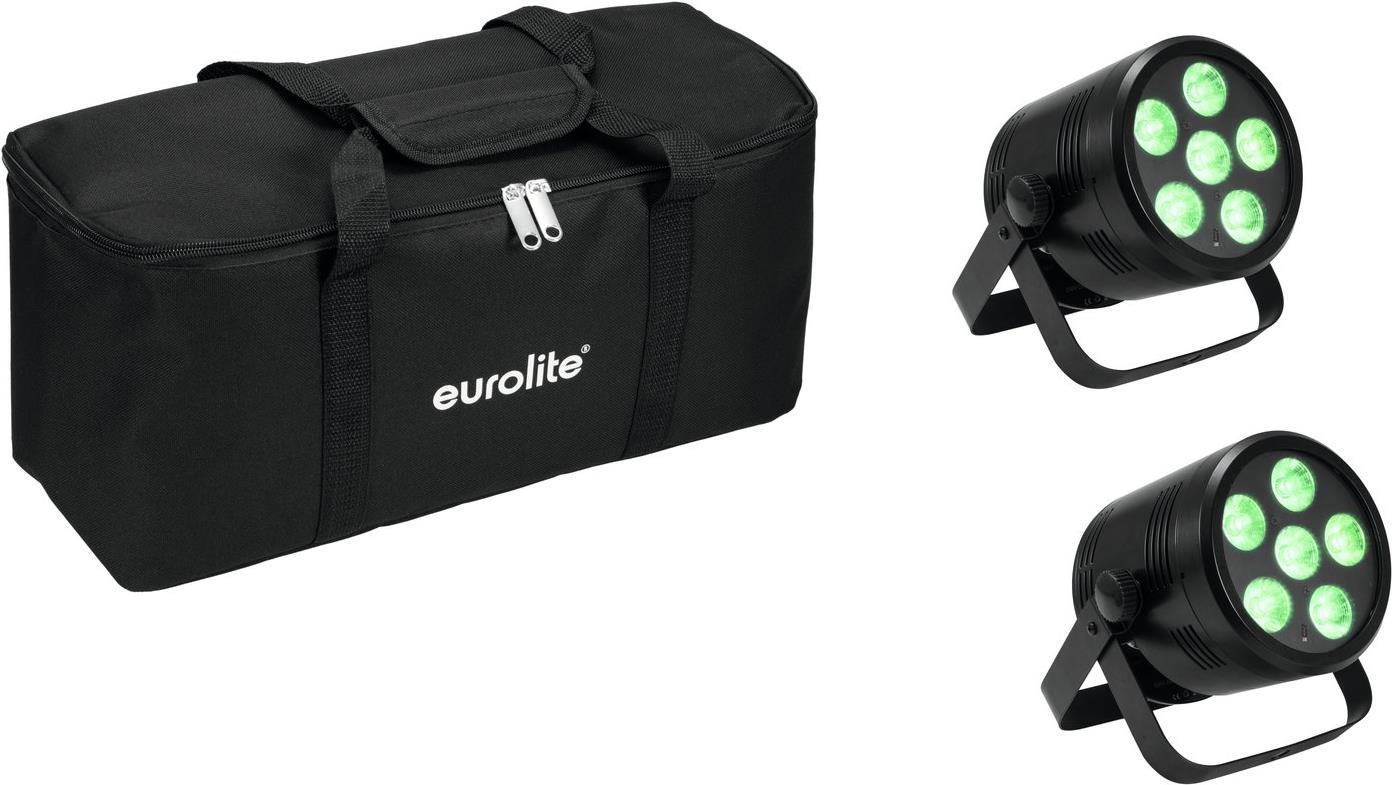 EUROLITE Set 2x AKKU PAR 6 QCL + Soft-Bag (20000963)