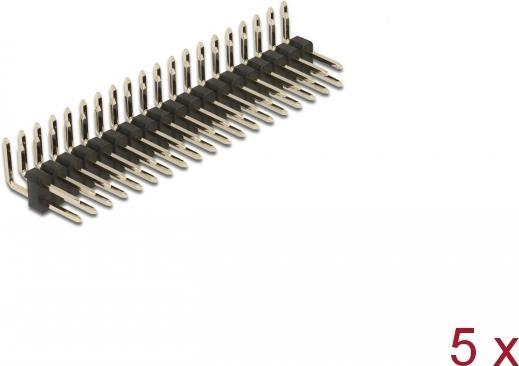 Delock Pin header 20 pin, passo 2,54 mm, 2 file, angolato, 5 pezzi