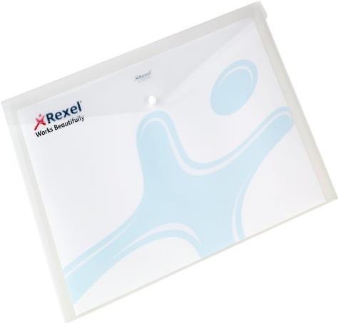 Buste trasparenti con bottone Rexel Ice 32,3x45,8 cm A3 conf. da 5 - 16131WH