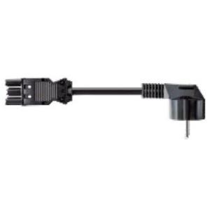 Bachmann H05VV-F 3G - Stromkabel - CEE 7/7 (SCHUKO) (M) rechtwinklig bis GST18i3 (M) gerade - 10,0m - Schwarz (375.039)