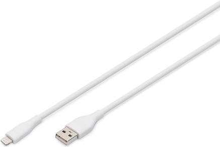 DIGITUS Cavo di collegamento in silicone Lightning,USB-A -Lightning 2 mt,bianco