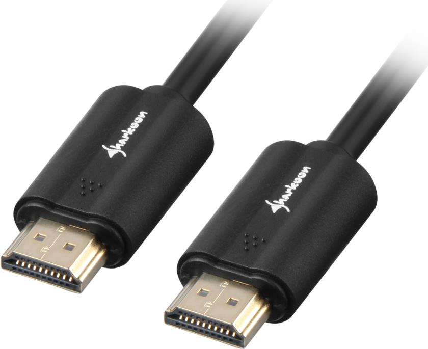 Sharkoon - Cavo HDMI con Ethernet - HDMI maschio a HDMI maschio - 2 m - schermato - nero - Supporto 4K