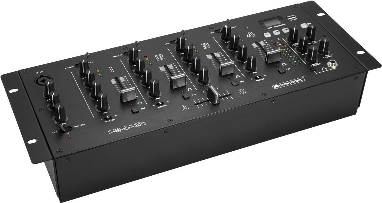 OMNITRONIC PM-444Pi 4-Kanal-DJ-Mixer mit Player & USB-Interface (10006825) (10006825)