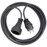 25 m Qualitäts-Kunststoffkabel mit Wandhalter. Mit Schutzkontakt-Stecker und -Kupplung - Wandhalter - Spannung 220 - 240V - Max. Strom 16A - Kabel 25m H05VV-F 3 x 1,5 mm² Schwarz (BN-EXT02)