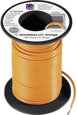 TRU COMPONENTS 1564479 Litze LiY 1 x 0.50 mm² Gelb 10 m (1564479)
