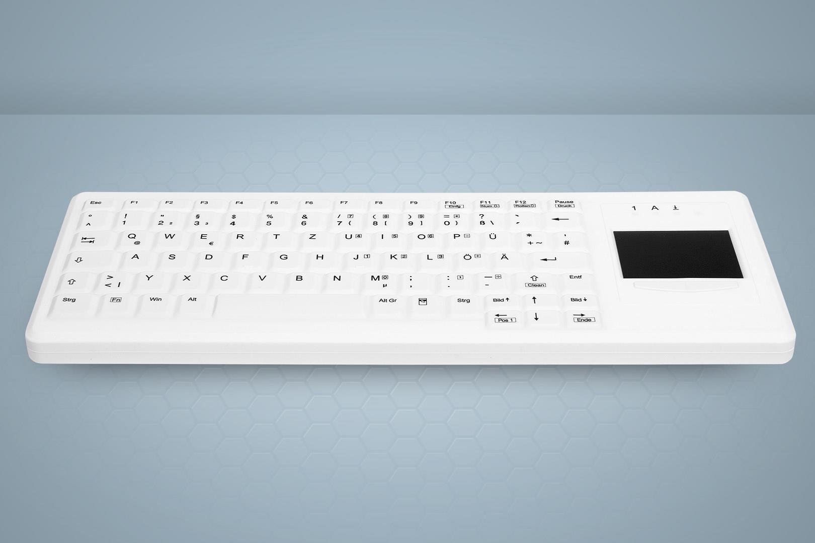 Active Key AK-C4400 - Tastatur - mit Touchpad - kabellos - RF - Deutsch - weiß (AK-C-4400F-GFUS-W/GE)