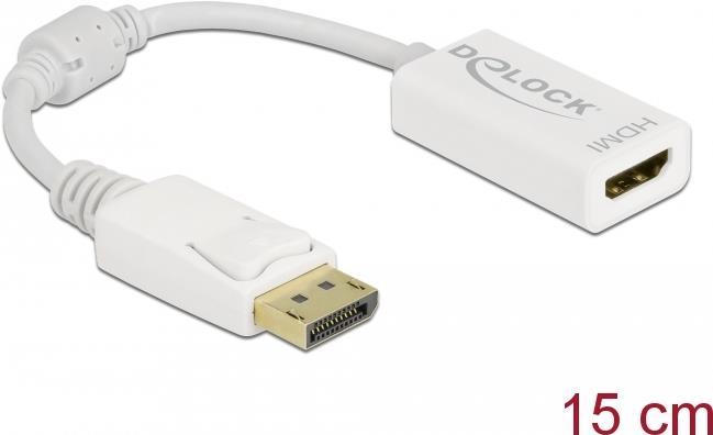 Delock Adattatore DisplayPort 1.1 maschio a HDMI femmina passivo bianco