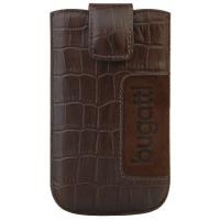 style for mobile Bugatti SlimCase leather Croco Size SL - Tasche für Mobiltelefon - Leder, Wildleder - dunkelbraun (07764)
