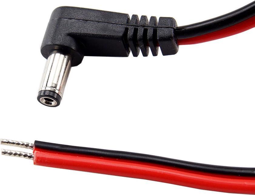 WeTech DC-Kabel für alle Ladehalterungen 1,5 m Kabel mit 2,1 mm DC Winkelstecker (800023)