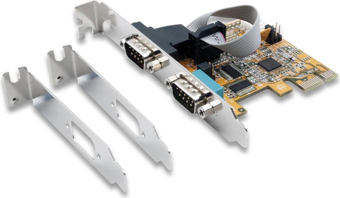 SCHEDA PCI-EXPRESS 2S Seriale RS-232 incl. staffa a basso profilo, chipset FTDI