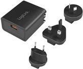 Logilink USB Travel Charger - Netzteil - 18 Watt - 3 A - Quick Charge 3.0 (USB mit QC 3.0) - Schwarz - Australien, Großbritannien und Nordirland, Vereinigte Staaten, Europa (PA0188)