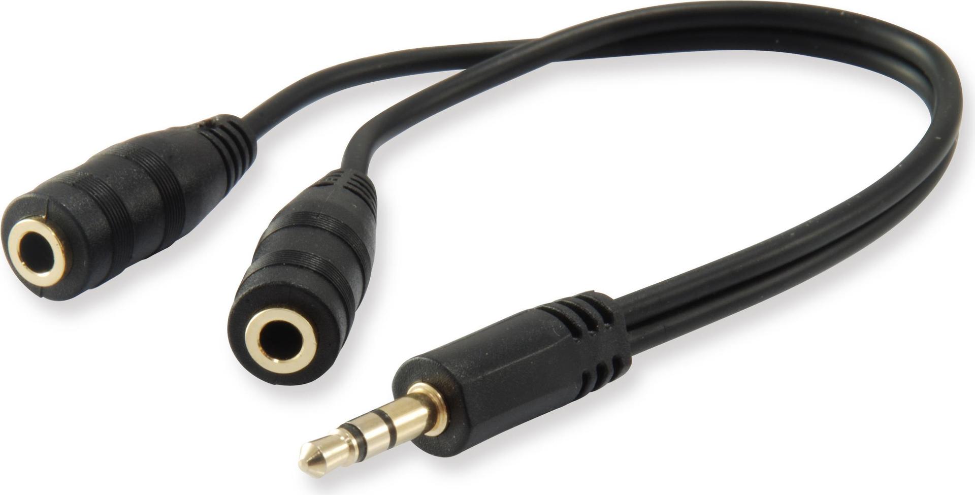 equip Slim - Audio-Splitter - Stereo Mini-Klinkenstecker (M) bis Stereo Mini-Klinkenstecker (W) - 13 cm