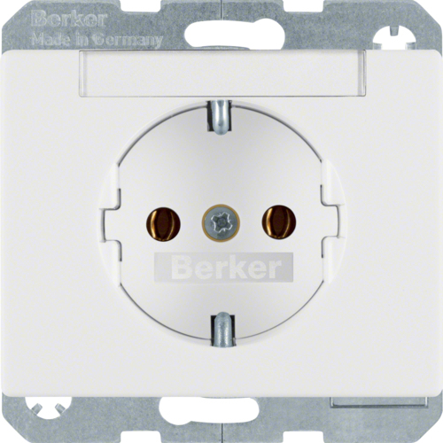 Berker GmbH & Co. KG Steckdose pws/gl m.Beschriftungsfeld 47390069 (47390069)