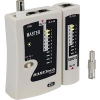 Tester per cavi Basetech BT-200 BT-200 Adatto per RJ-45, RJ-11, BNC