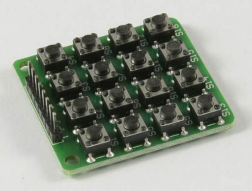 4duino Ã¢â‚¬Â¢ straight pin button 4x4 matrix keyboard Ã¢â‚¬Â¢ 16 button SCM extended keyboard Ã¢â‚¬Â¢