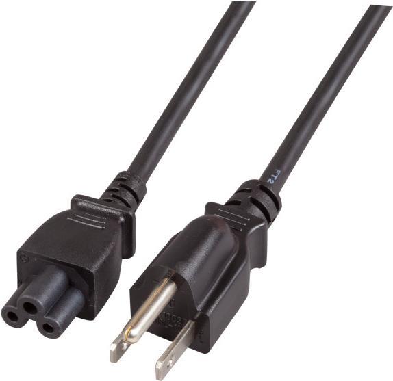 Netzleitung USA-5 auf C5, 1,8m, schwarz, 3x0,75mm² (EK497.1,8)